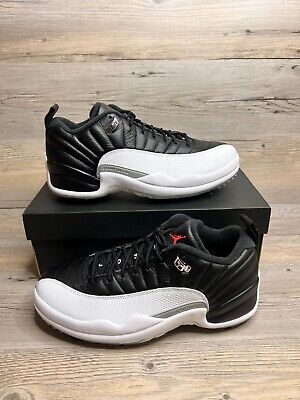 Nike Air Jordan 12 Retro Low Golf Playoff Mens Size 8.5 Black White DH4120  010 