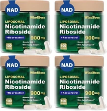 4 Pack - Windboss NAD Nicotinamide Riboside Resveratrol Liposomal Exp: 10/2026