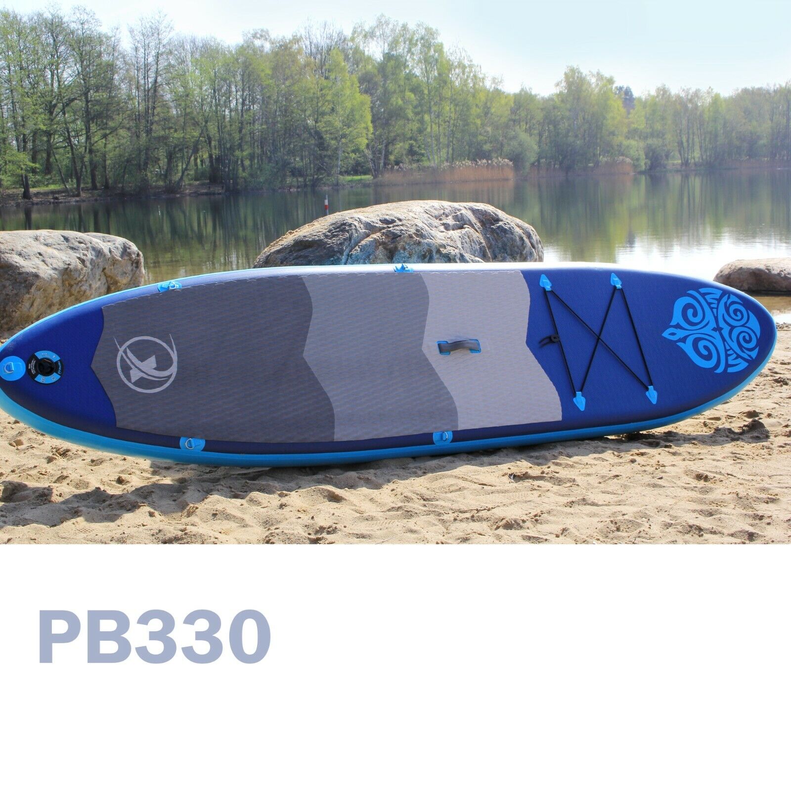 Details zu Stand up Paddle Board SUP Surfbrett Surf-Board Set aufblasbar + Paddel Nemaxx BW Preis neu