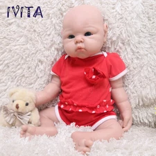 IVITA 19'' Silicone Baby Doll Realistic Reborn Baby Girl Doll Cute Infant