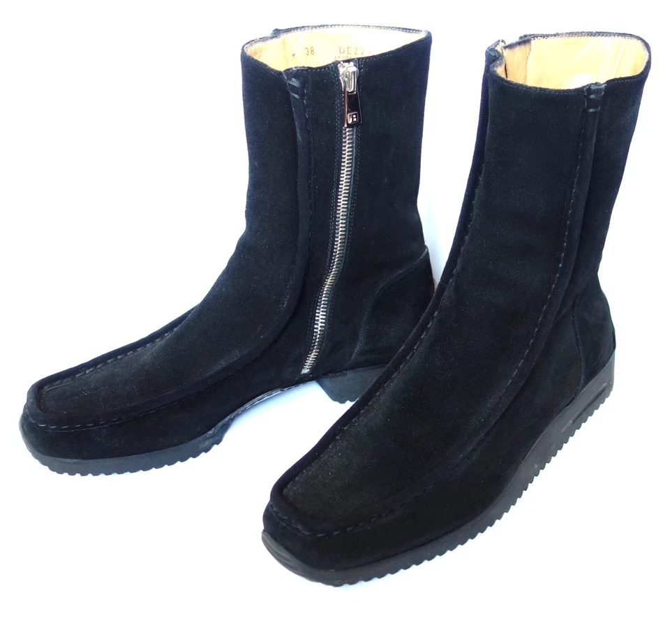 BALLY Dezza Negro Gamuza Conducción Moc Puntera Botines Mujer 38 7 HECHO EN ITALIA Foto 3 de 4