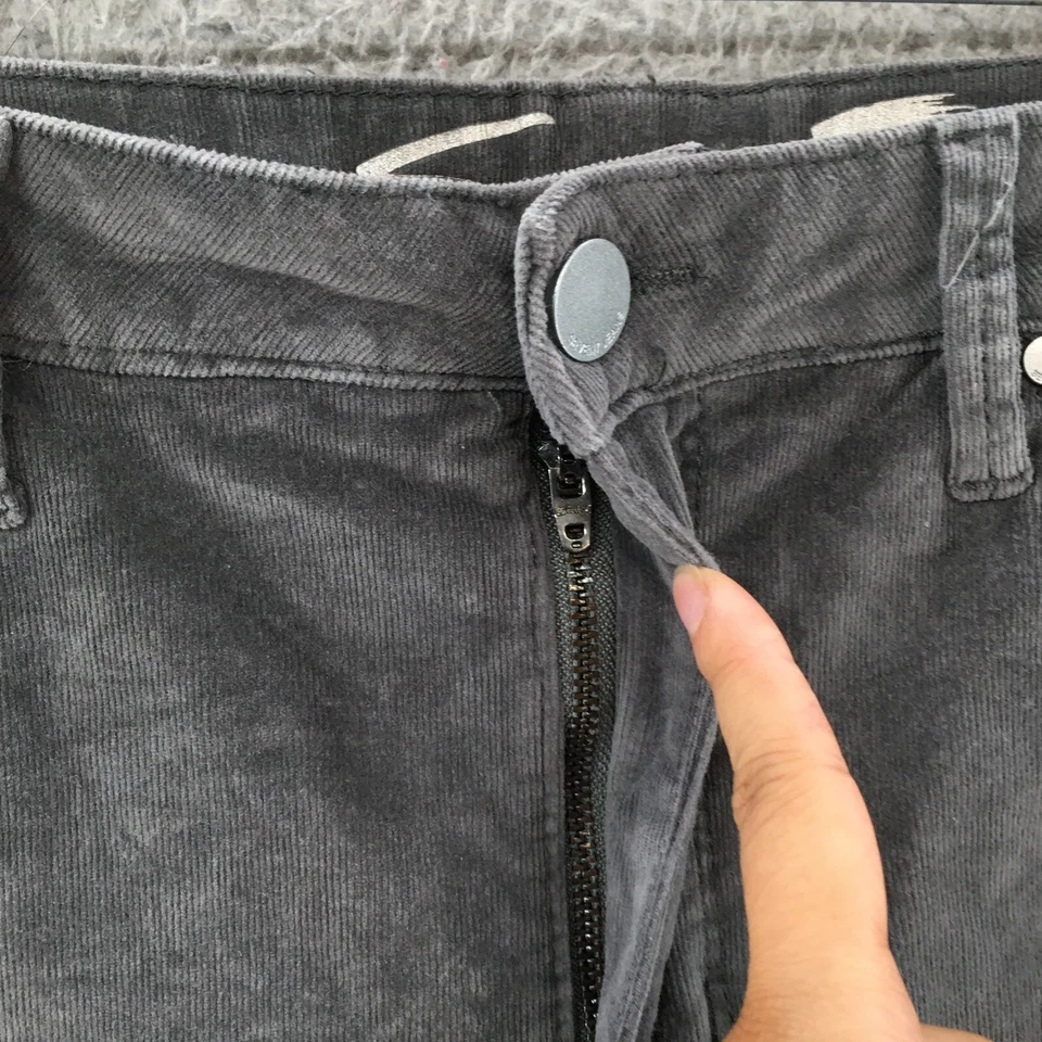 Seven7 Ultra High Rise Skinny Corduroy Pants Womens 14 Gray Cotton Blend Zip Fly - Imagem 4 de 4