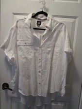 URBAN OUTFITTERS BDG RORY OVERSIZED WHITE BUTTON DOWN SHIRT SIZE MEDIUM