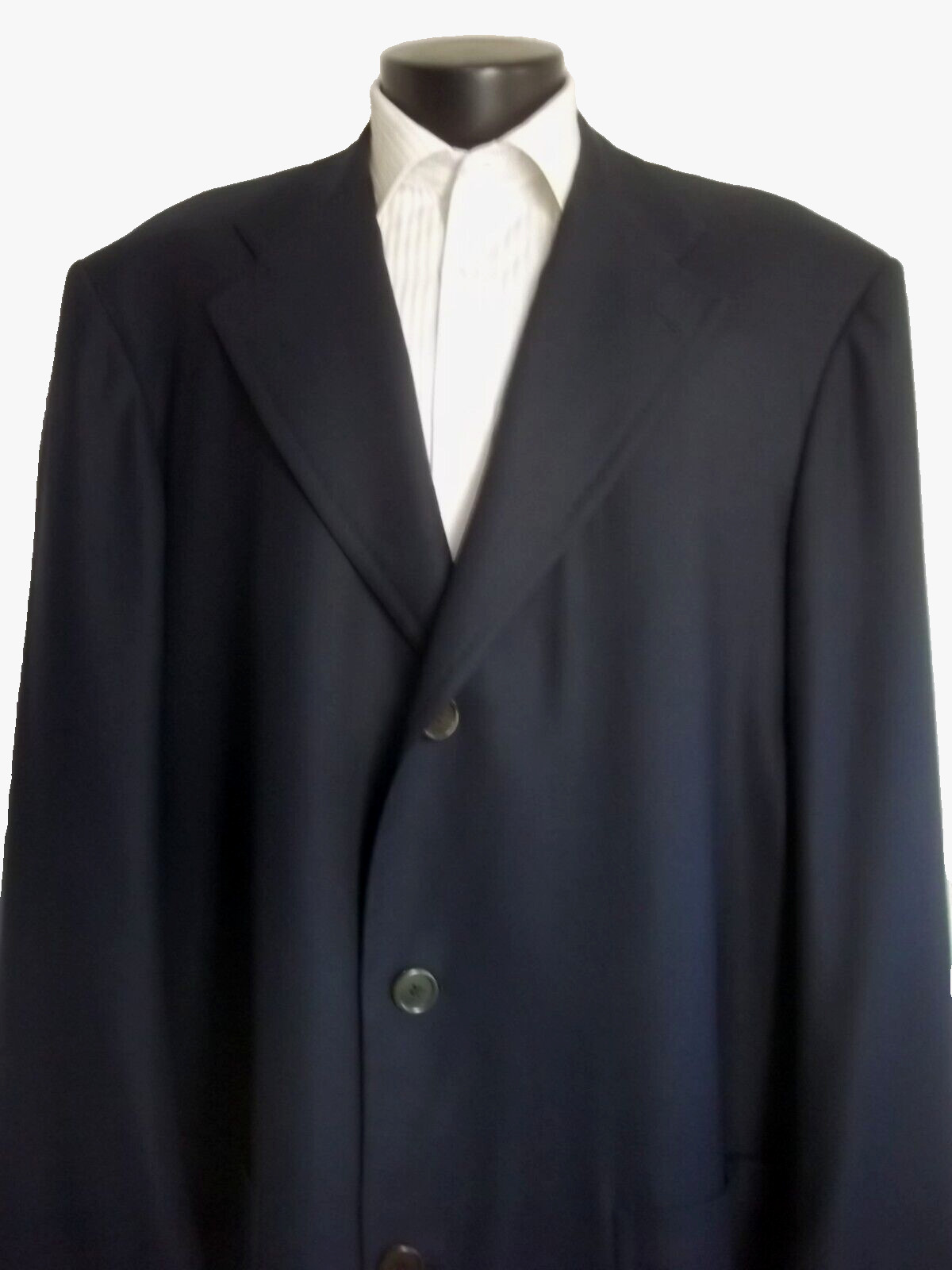 ( Kiton Napoli Solid Navy Blue 3Button Patch Pock… - image 4