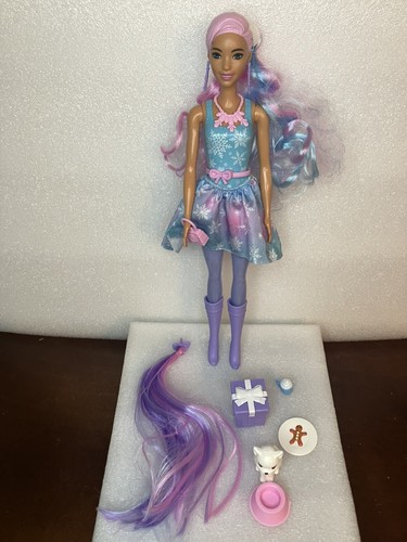 Barbie Color Reveal Adventskalender Puppe mit Zubehör unvollständig rosa blaue Haare