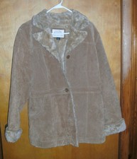 Maurice's Women's Genuine Leather Coat Size Large Button Closure Free Shipping