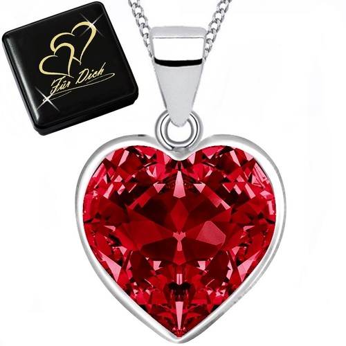 Herz Zirkonia Anhänger Halskette 925 Silber Rosa Weiss Mädchen Damen Kette - Bild 8 von 9