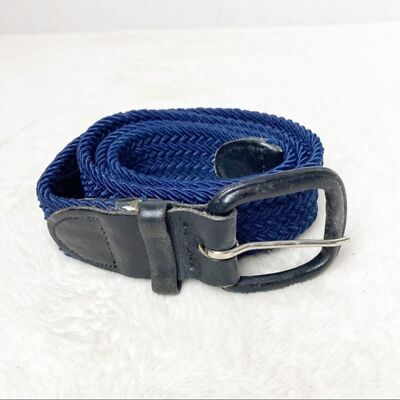 Vintage Wide Blue Braided Belt with Leather Buckle Dreamweaver: Vintage-Inspired Woven Leather Belts | Bed Stu  main image 2