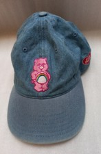 Care Bears Blue Jean Baseball Hat Pink Bear OS GUC