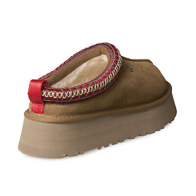 UGG TAZZ CHESTNUT SUEDE MULE PLATFORM SHOES WOMEN'S SLIPPERS