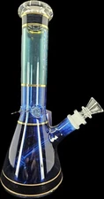 10" Phoenix Star BLUE Tobacco Hookah Water Pipe Bong Glass! + FREE SCREENS!