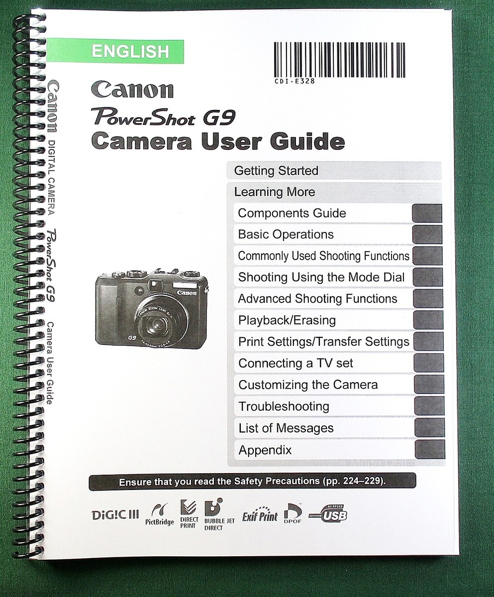 User Guide Canon G9x Mark Ii Manual Canon PowerShot G9 Instruction