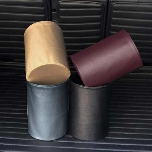 1 PC Multifunctional Folding Car Trash Double Waterproof Leather Car Garbage Can