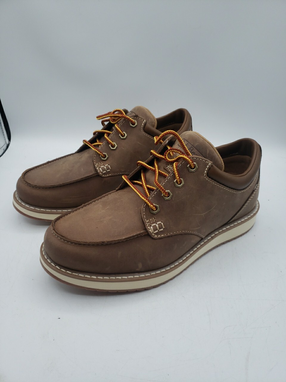 LL Bean Stonington Shoes MocToe Leather Shoes Men’s Size 8 Wide Brown