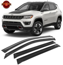 Out-Channel Smoke Window Visor Vent Rain Wind Guard Shade Fit 17-Up Jeep Compass