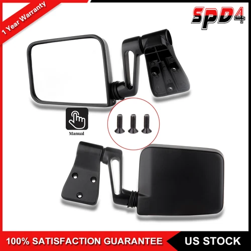 Driver Side Manual Door Mirror for 1987-2002 Jeep Wrangler