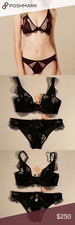AGENT PROVOCATEUR SEXY BLACK DEANNA BRA 34B/C/DD & SIZE 4 LARGE BRIEF UK12 BNWT