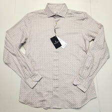 298 New EMANUEL BERG Jersey Stretch Shirt Men MEDIUM 15.5 EU 40 Pink Gray Check