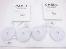 2 Packs of 2 USB Extension Cables 13' Male To Female Extender Flat Power Cord