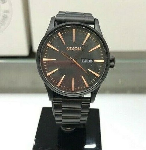 Nixon All Black Rose Gold Sentry Ss Watch For Sale Online Ebay