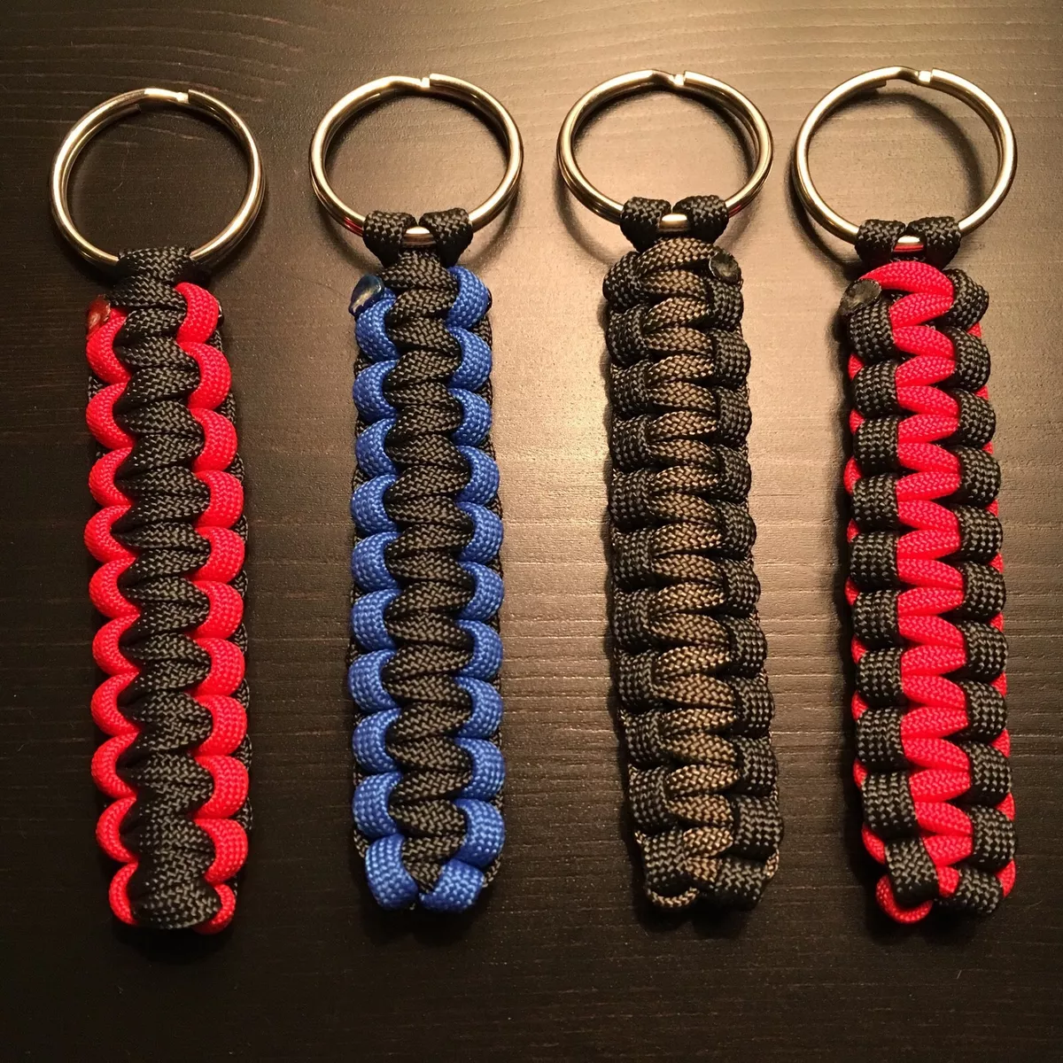 ONE (1) Paracord Keychain KEY FOB 550 Cord USA Custom Colors