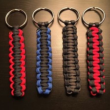 ONE 1 Paracord Keychain KEY FOB 550 Cord USA Custom Colors TJPARACORD