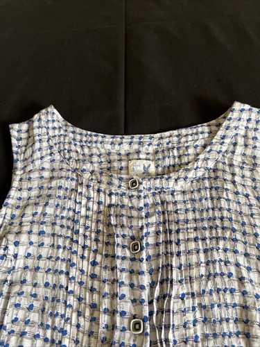 Edme Esyllte Anthropologie Damen 8 ärmellose plissierte Knopf Tunika EG - Bild 5 von 11