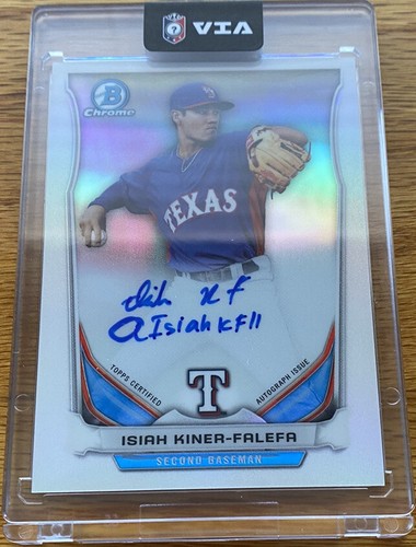 2014 BOWMAN CHROME SOCIAL MEDIA REFRACTOR ISIAH KINER-FALEFA AUTO /10 SSP HAWAII