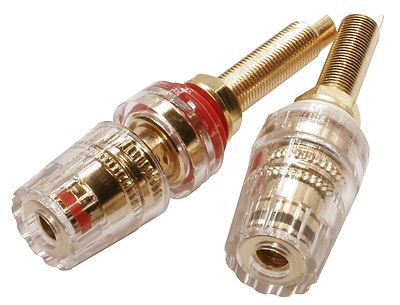 Speaker Binding Posts Terminals Connectors 1 Pos 1 Neg Gold Plated 1 ...