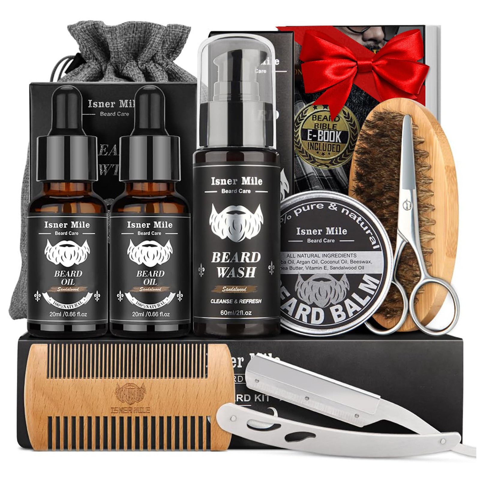 Isner Mile Beard Kit for Men, Grooming & Trimming Tool Compl