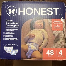 The Honest Clean Conscious OVERNIGHT Disposable Diapers, Size 4 22-37lbs - 48ct