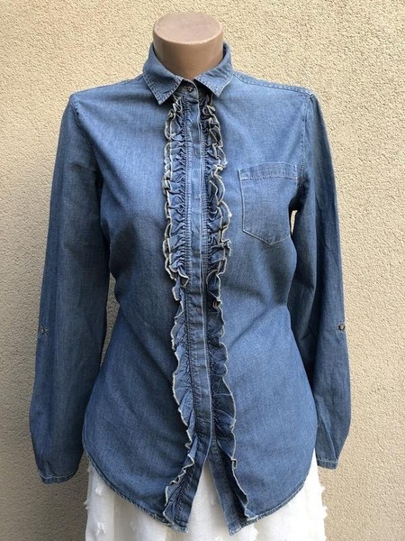 Women Massimo Dutti Shirt Blue Denim 42 / XL / 50