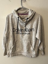 Calvin Klein Performance Long Sleeve Gray Pullover Women s Hoodie Medium
