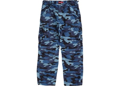 Supreme Cargo Camo Pants Blue Size 34 Large L | eBay