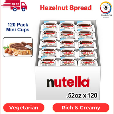Nutella Hazelnut Spread W/ Cocoa For Breakfast, Bulk 120Pk Mini Cup 0.52 Oz Each