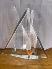 Steuben glass sailboat, signed!