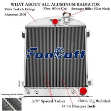 3 Row Aluminum Radiator For 1939 1940 Ford-grill-shells Chevy Engine Us New