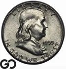 1955 Franklin Half Dollar, Bugs Bunny Variety, Choice AU++