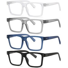 Oversized Reading Glasses for Men - 4 Pack Cl...
