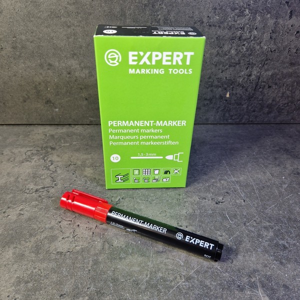 10 StüCk Expert Permanent-Marker Rot Rund 1,5-3Mm Wasserfest Xylolfrei 8412010-image