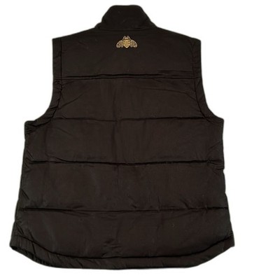 Patron XO café black quilted canvas snap down vest size medium