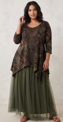 Live And Let Live Top Womens Size 2X Plus Forest Fairy Artsy Whimsigoth Ethereal
