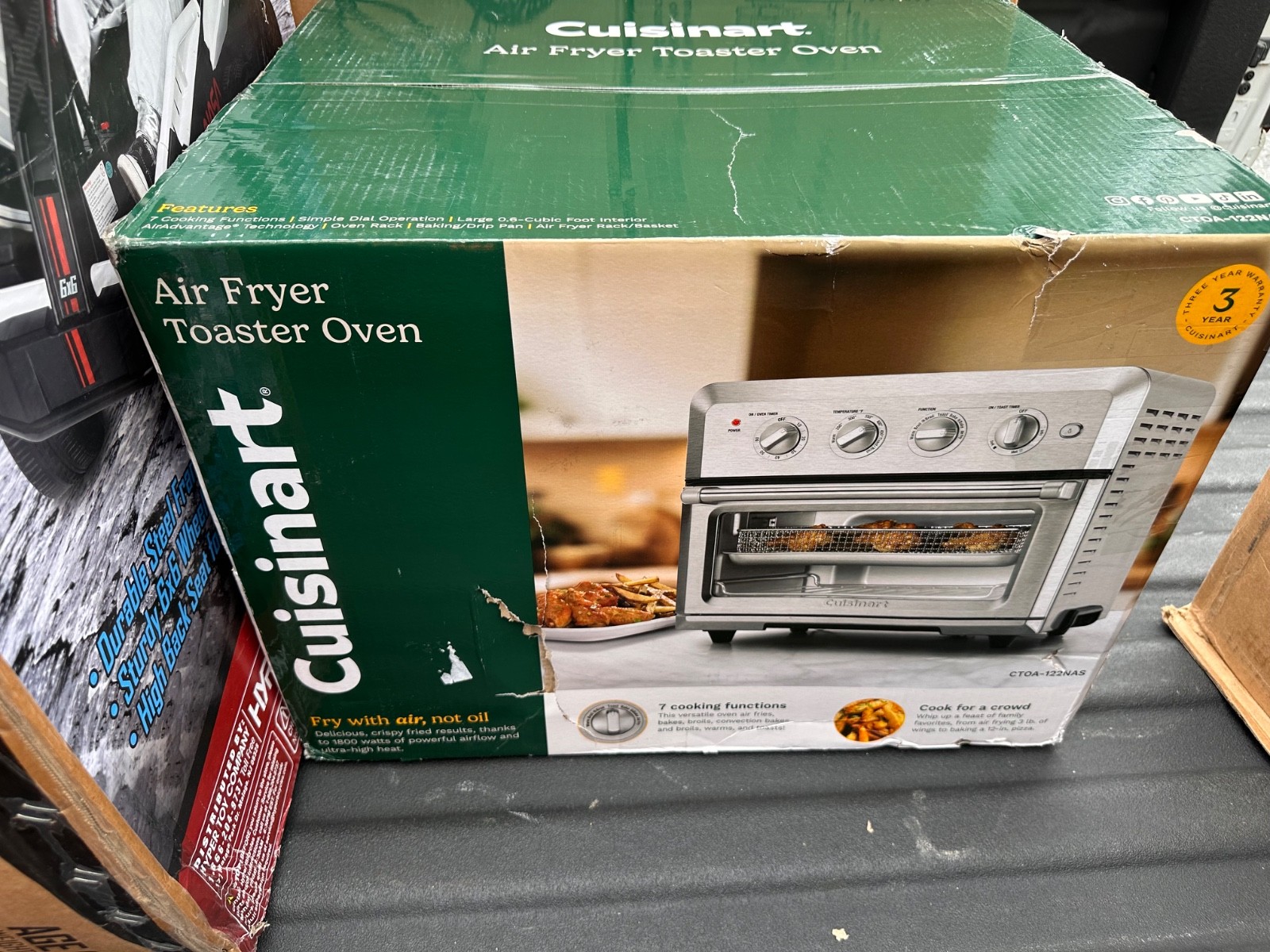 Cuisinart Air Fryer Toaster Oven 7-in-1 1800W CTOA-122NAS Steel Finish Open Box