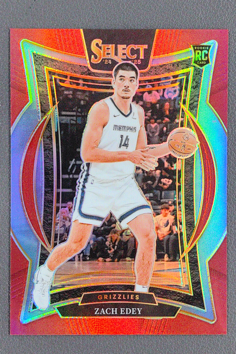 2024-25 Panini Select Zach Edey Concourse Red Prizm RC Rookie /199