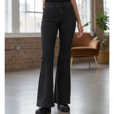 We The Free People Womens Pull On Flare Jeans Size 26 Faded Gray Hippie Retro