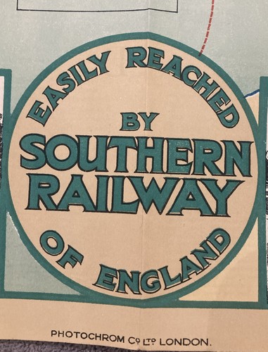 1924 Southern Railway England Historic Places Fold Out Map Brochure HA Walker