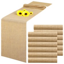 12 Pack Burlap Table Runners 12x71 Inch Rustic Farmhouse Wedding