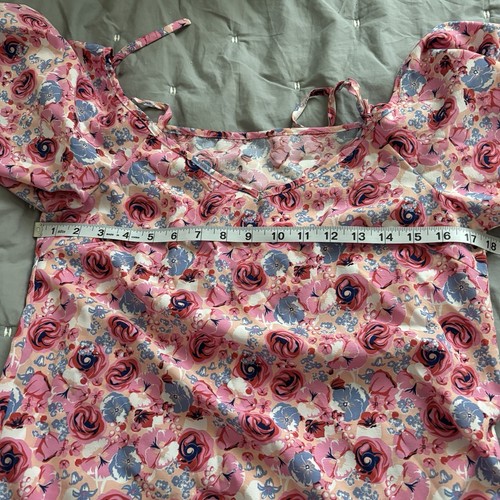 SHEIN NUEVO SIN ETIQUETAS Vestido Floral Hombro Frío ROSA Floral Talla Pequeña Mini - Imagen 10 de 11