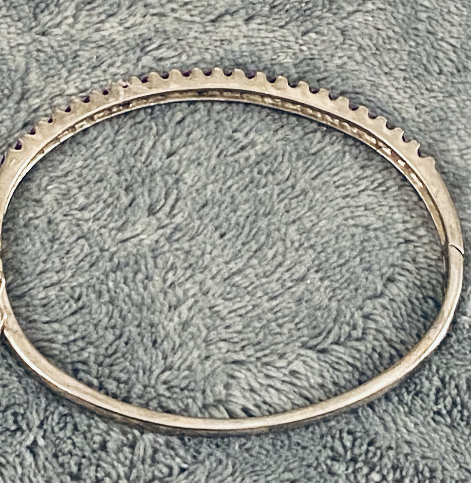 💜GEN  RUBY STERLING BANGLE /cuff 7.25  Inside Me… - image 3