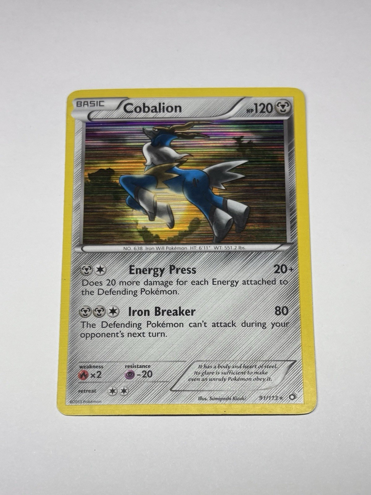 Cobalion Reverse Holo Rare Legendary Treasures 91/113 NM